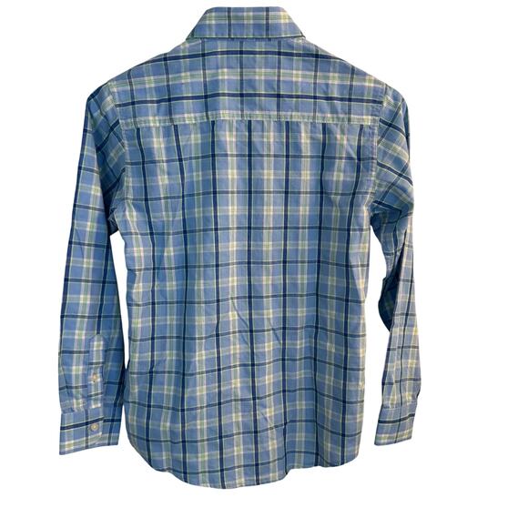IZOD Shirt Kids Blue/Yellow Striped M Collared Button Down - Picture 3 of 5